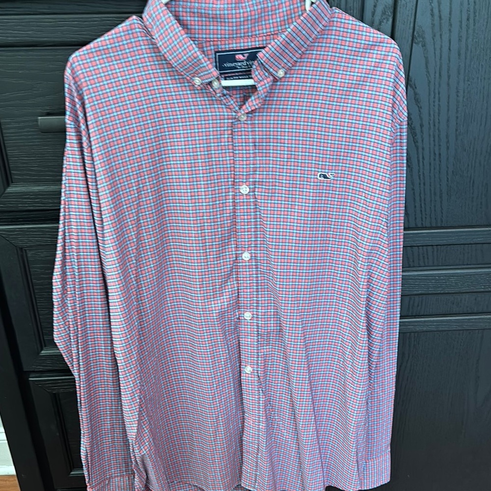 Vineyard Vines Men's Red Checkered Shirt